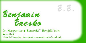 benjamin bacsko business card